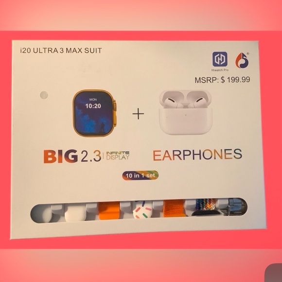 i20 ultra max3 suite Other - Smartwatch with Watchbands & Earphones Set